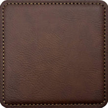 Load image into Gallery viewer, Circular Monogram Faux Leather Coaster- Set of 6