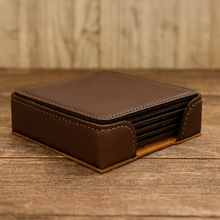 Load image into Gallery viewer, Faux Leather Coaster – Custom Photo/Logo Upload- Set of 6