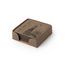 Load image into Gallery viewer, Faux Leather Coaster – Custom Photo/Logo Upload- Set of 6