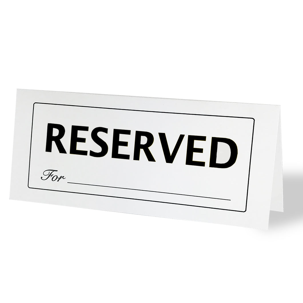 Reserved Tent Card- Packs of 100 - Impress Prints