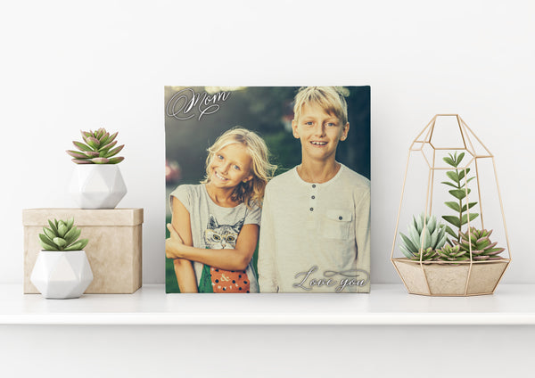 "Love You Mom" 12 inch Square Canvas - Impress Prints