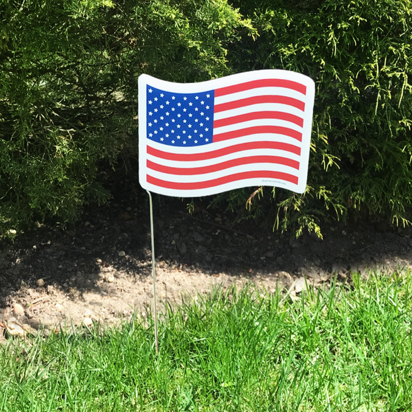 American Flag Garden Sign - Impress Prints