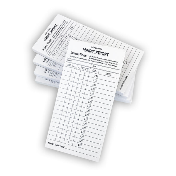 Maid's Report Pad- Pack of 10 - Impress Prints