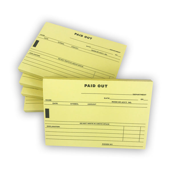 Paid Out Voucher Pad- Pack of 10 - Impress Prints