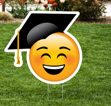 Load image into Gallery viewer, Graduation Emoji Lawn Sign - Impress Prints