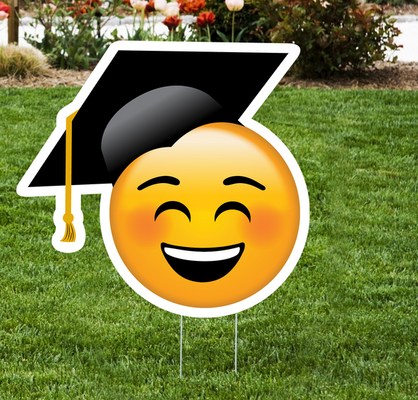 Graduation Emoji Lawn Sign - Impress Prints