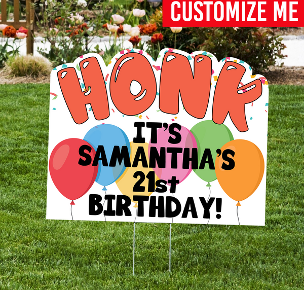 Honk Customizable Birthday Lawn Sign - Impress Prints
