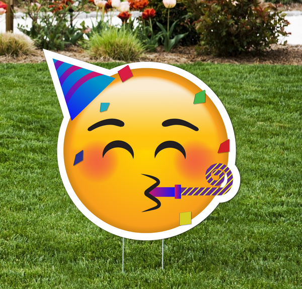 Party Emoji Lawn Sign - Impress Prints