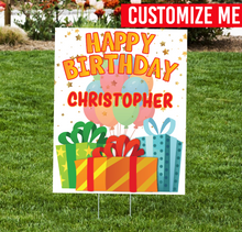 Load image into Gallery viewer, Happy Birthday Gift Lawn Sign - Impress Prints