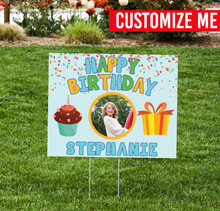 Load image into Gallery viewer, Birthday Lawn Sign with Photo - Impress Prints