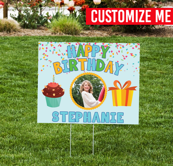 Birthday Lawn Sign with Photo - Impress Prints