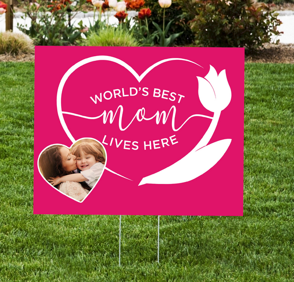 World's Best Mom Lawn Sign - Impress Prints