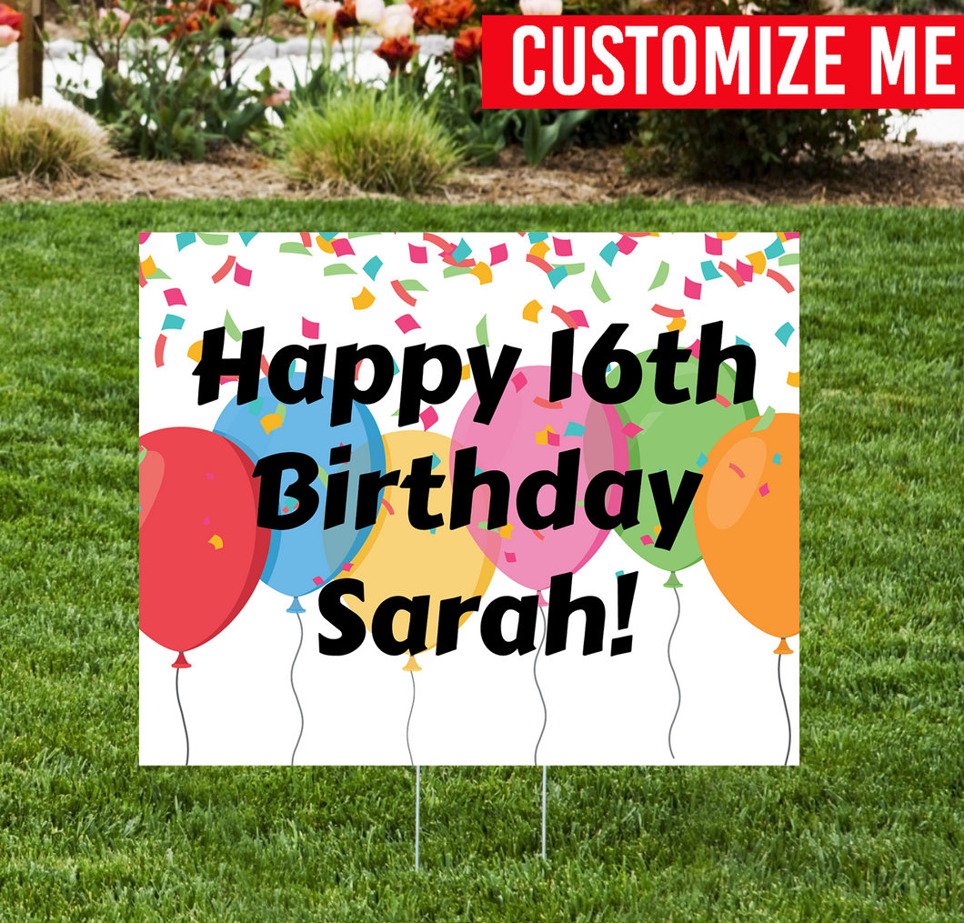 Custom Message Birthday Sign - Impress Prints