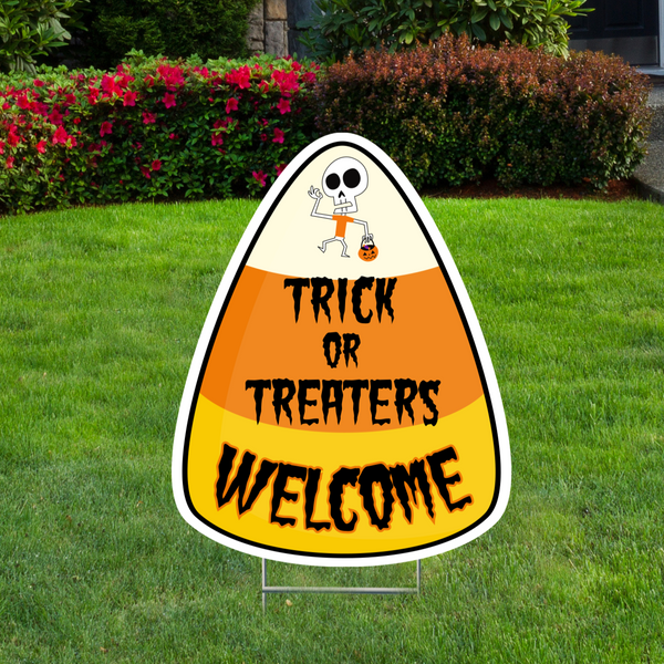Trick or Treaters Welcome Halloween Lawn Sign