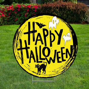 Happy Halloween Circle Lawn Sign