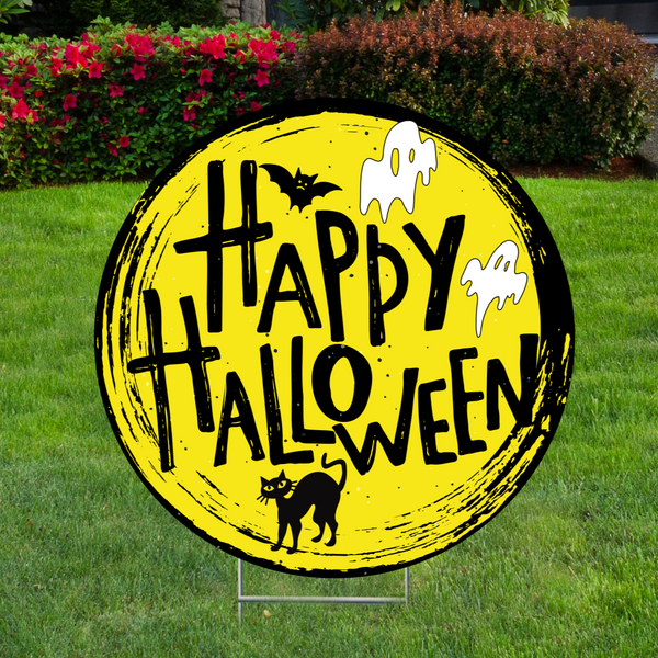 Happy Halloween Circle Lawn Sign