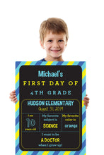 Load image into Gallery viewer, Blue &amp; Yellow Back to School Sign - Impress Prints