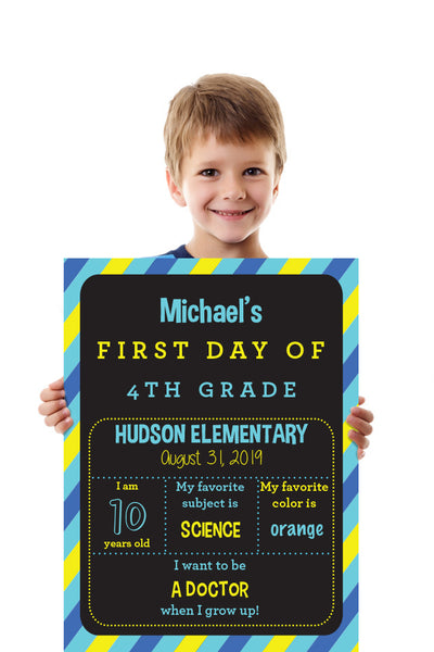 Blue & Yellow Back to School Sign - Impress Prints