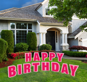 Happy Birthday Single Letters Lawn Signs