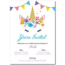 Load image into Gallery viewer, Unicorn Invitation - Impress Prints