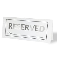 Load image into Gallery viewer, Foil Reserved Tent Card- Packs of 100 - Impress Prints