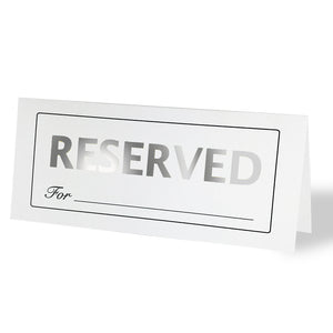 Foil Reserved Tent Card- Packs of 100 - Impress Prints