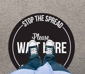 Wait Here Circular Floor Decal - Impress Prints